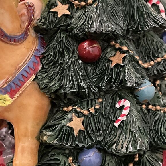 Fitz and Floyd Happy Holidays Stocking Holder 2004 Santa Elf Christmas Tree - Picture 8 of 16